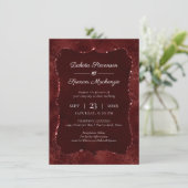 Midnight Henna Romance | Red Satiny Grunge Damask Kaart (Staand voorkant)