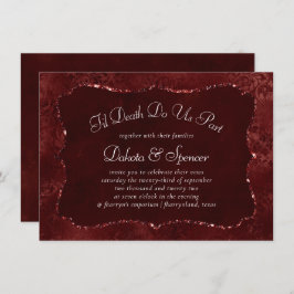 Midnight Henna Romance | Red Satiny Grunge Damask Kaart