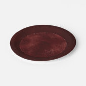 Midnight Henna Romance | Red Satiny Grunge Damask Papieren Bordje (Gekanteld)