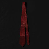 Midnight Henna Romance | Red Satiny Grunge Damask Stropdas