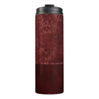 Midnight Henna Romance | Red Satiny Grunge Damask