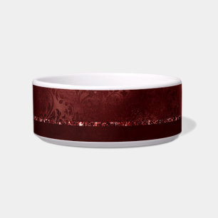 Midnight Henna Romance   Red Satiny Grunge Damask Voerbakje