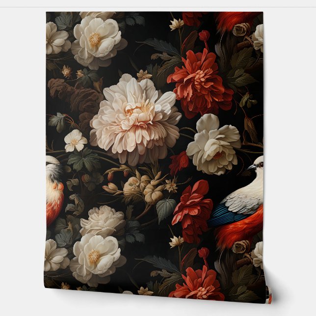 Midnight Holiday Enchantment Botanical Behang (Afrollen)