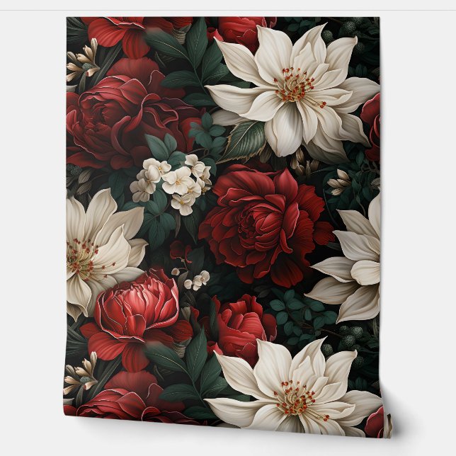 Midnight Holiday Enchantment Botanical Behang (Afrollen)