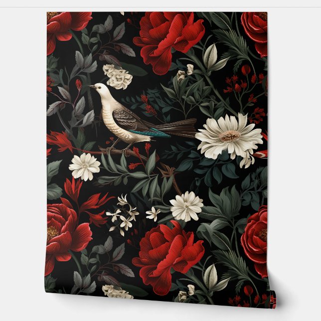 Midnight Holiday Enchantment Botanical Behang (Afrollen)