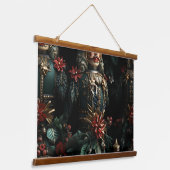 Midnight Holiday Enchantment Botanical Hangend Wandkleed (Gebogen)
