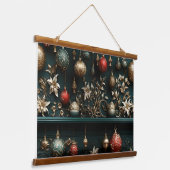 Midnight Holiday Enchantment Botanical Hangend Wandkleed (Gebogen)