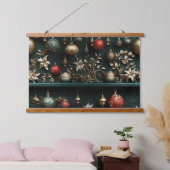Midnight Holiday Enchantment Botanical Hangend Wandkleed (Slaapkamer)