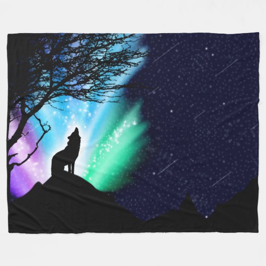 Midnight Howl Fleece Deken (Voorkant (Horizontaal))