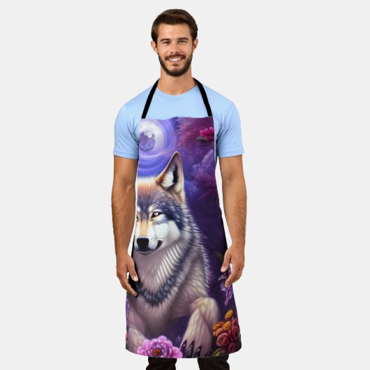 Midnight Howl Floral Wolf Schort (Gedragen)