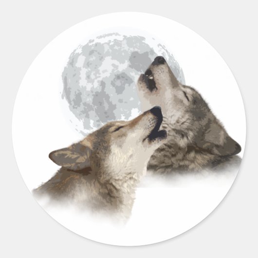 Midnight Howling Ronde Sticker (Voorkant)