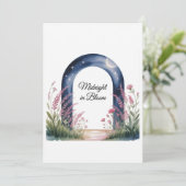 Midnight in Bloom - Elegante Bloemen Uitnodiging (Staand voorkant)
