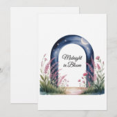 Midnight in Bloom - Elegante Bloemen Uitnodiging (Voorkant / Achterkant)