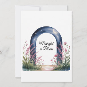 Midnight in Bloom - Elegante Bloemen Uitnodiging