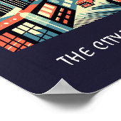 Midnight in de stad die nooit slaapt Art Deco Poster (Hoek)