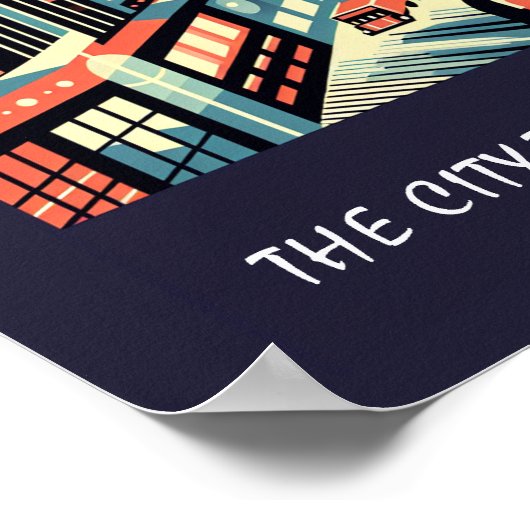 Midnight in de stad die nooit slaapt Art Deco Poster (Hoek)