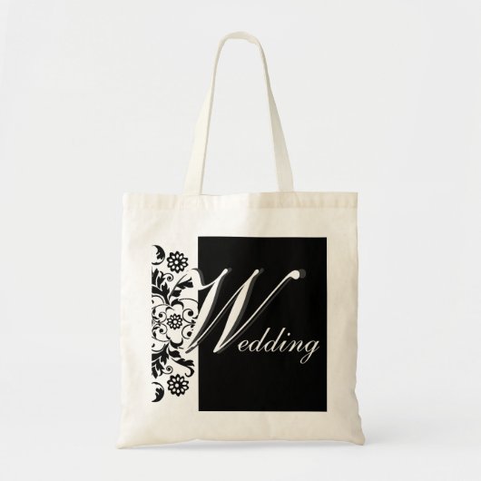 Midnight in Paris Black  Lace Wedding Script Tote Bag (Voorkant)