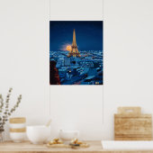 Midnight in Paris cityscape Poster (Keuken)