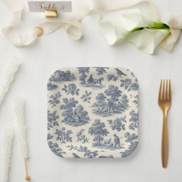 Midnight in the Meadow - Blauw Toile Paper Borden Papieren Bordje