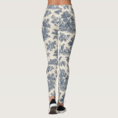 Midnight in the Meadow - Blauw Toile Patroon Leggi Leggings (Achterkant)