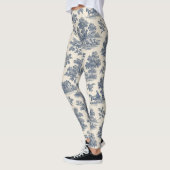 Midnight in the Meadow - Blauw Toile Patroon Leggi Leggings (Links)