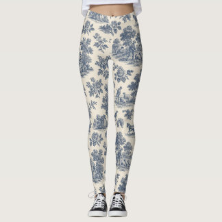 Midnight in the Meadow - Blauw Toile Patroon Leggi Leggings