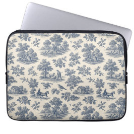 Midnight in the Meadow - Blauwe Toile Laptop Sleev Laptop Sleeve