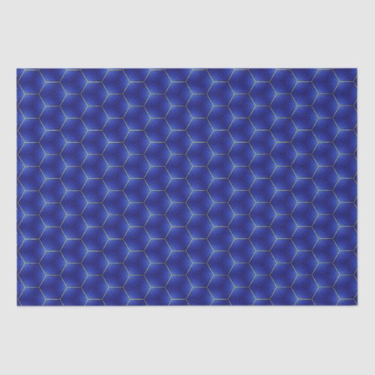 Midnight Indigo en Gold Geometric Design Tissuepapier (Voorkant)