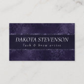 Midnight Indigo Romance | Satijn Grunge Branding Visitekaartje (Voorkant)
