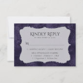 Midnight Indigo Romance | Satiny Damask Entree RSVP Kaartje (Voorkant)