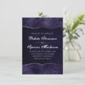 Midnight Indigo Romance | Satiny Grunge bruiloft Kaart (Staand voorkant)