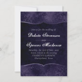 Midnight Indigo Romance | Satiny Grunge bruiloft Kaart (Voorkant)