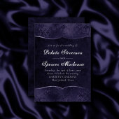 Midnight Indigo Romance | Satiny Grunge bruiloft Kaart