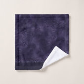 Midnight Indigo Romance | Satiny Grunge Damask Bad Handdoek (Wasdoekje)