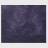 Midnight Indigo Romance | Satiny Grunge Damask Cadeaupapier (Vlak)