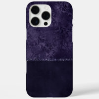 Midnight Indigo Romance | Satiny Grunge Damask
