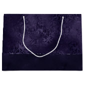 Midnight Indigo Romance | Satiny Grunge Damask Groot Cadeauzakje (Voorkant)