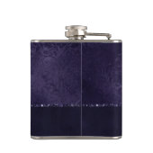 Midnight Indigo Romance | Satiny Grunge Damask Heupfles (Achterkant)