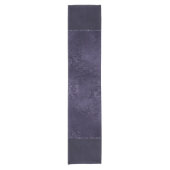 Midnight Indigo Romance | Satiny Grunge Damask Korte Tafelloper (Voorkant)