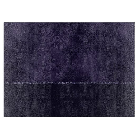 Midnight Indigo Romance | Satiny Grunge Damask Snijplank (Voorkant)