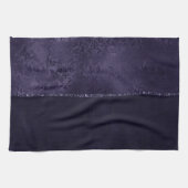 Midnight Indigo Romance | Satiny Grunge Damask Theedoek (Horizontaal)