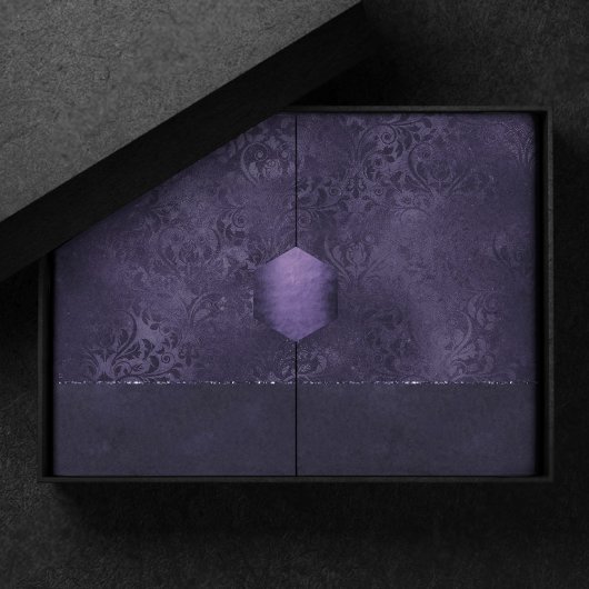 Midnight Indigo Romance | Satiny Grunge Damask Tissuepapier