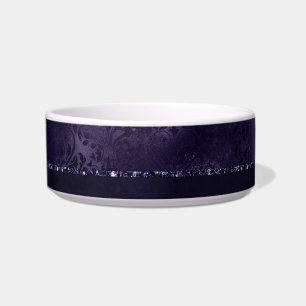 Midnight Indigo Romance Satiny Grunge Damask Voerbakje