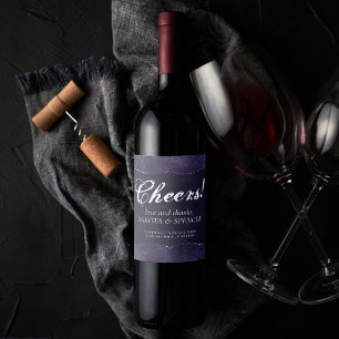 Midnight Indigo Romance   Satiny Grunge Favor Wijn Etiket