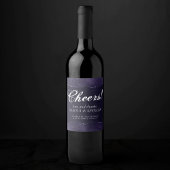 Midnight Indigo Romance | Satiny Grunge Favor Wijn Etiket