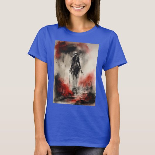 "Midnight Inferno: Devilish Aquarelle" T-shirt (Voorkant)