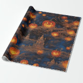 Midnight Jack-O'-Lantern Ball Cadeaupapier (Uitgerold)