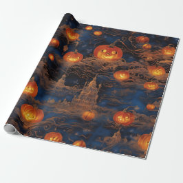 Midnight Jack-O'-Lantern Ball Cadeaupapier