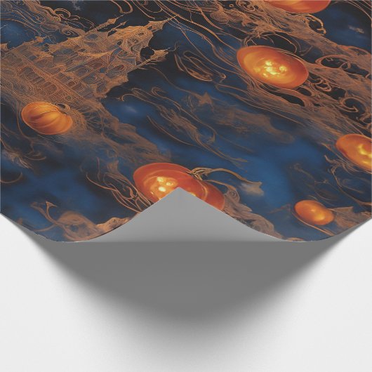 Midnight Jack-O'-Lantern Ball Cadeaupapier (Hoek)