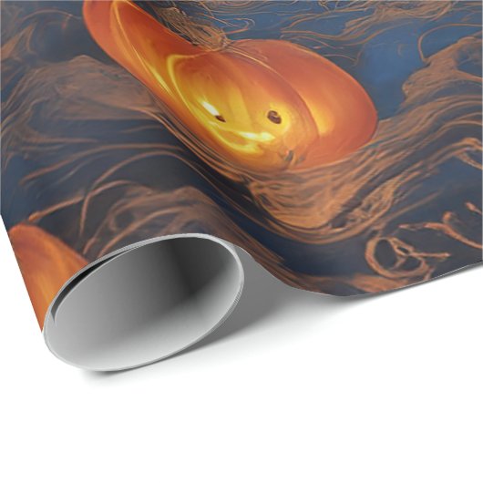 Midnight Jack-O'-Lantern Ball Cadeaupapier (Rol Hoek)